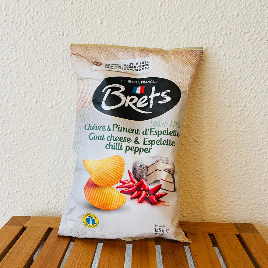 Brets French Goat Cheese & Espelette Pepper Potato Chips, 4.4 oz, Pack of 3