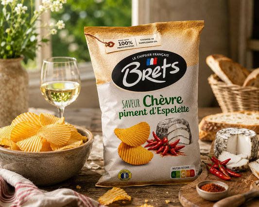 Brets French Goat Cheese & Espelette Pepper Potato Chips, 4.4 oz, Pack of 3