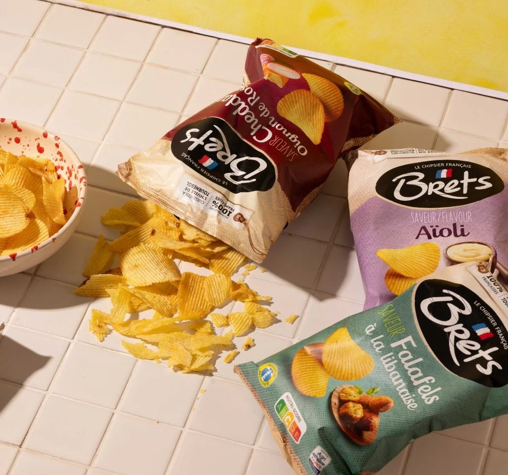 Brets French Cheddar & Onion Potato Chips, 4.4 oz, Pack of 3