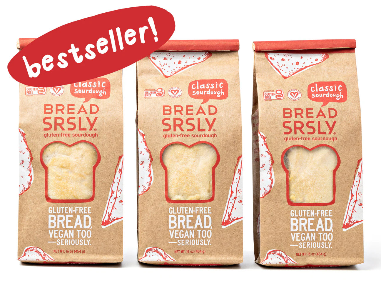 Classic Gluten-Free Sourdough Bread Loaf - Pack of 3