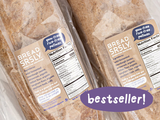 Gum-Free, Rice-Free Gluten-Free Sourdough Bread, 2 XL Loaves