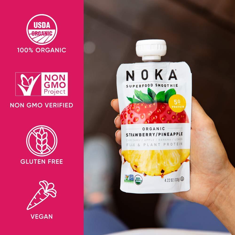 Noka Superfood Fruit Smoothie Pouches – Variety Pack, 12 Count