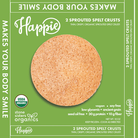 Happie Organic Sprouted Spelt Plain Crust Packs (2) - Pack of 6
