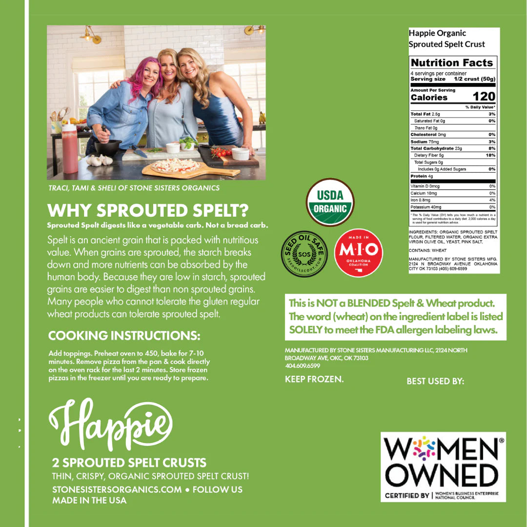 Happie Sprouted Spelt Crusts - 12/Case