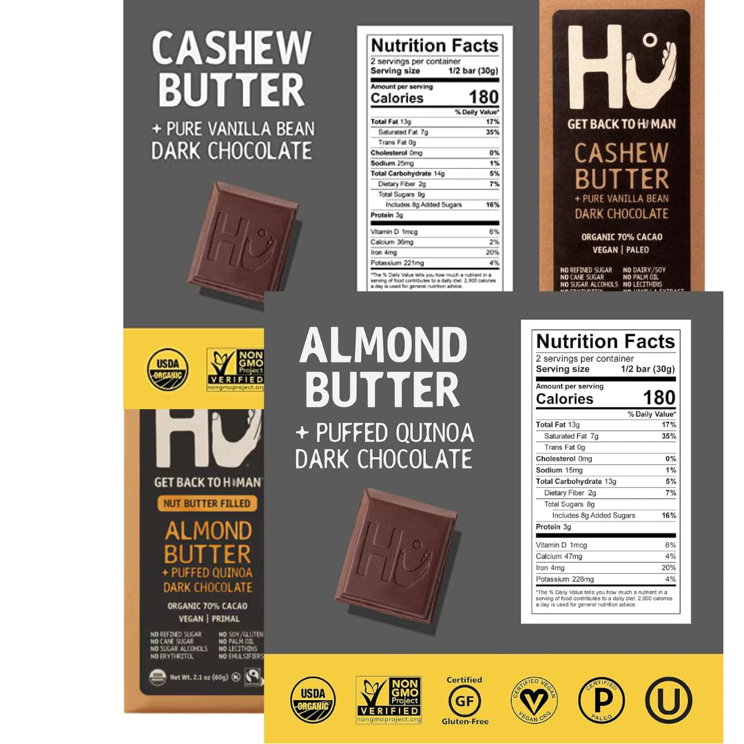 HU Dark Chocolate Bars Variety Pack of 8