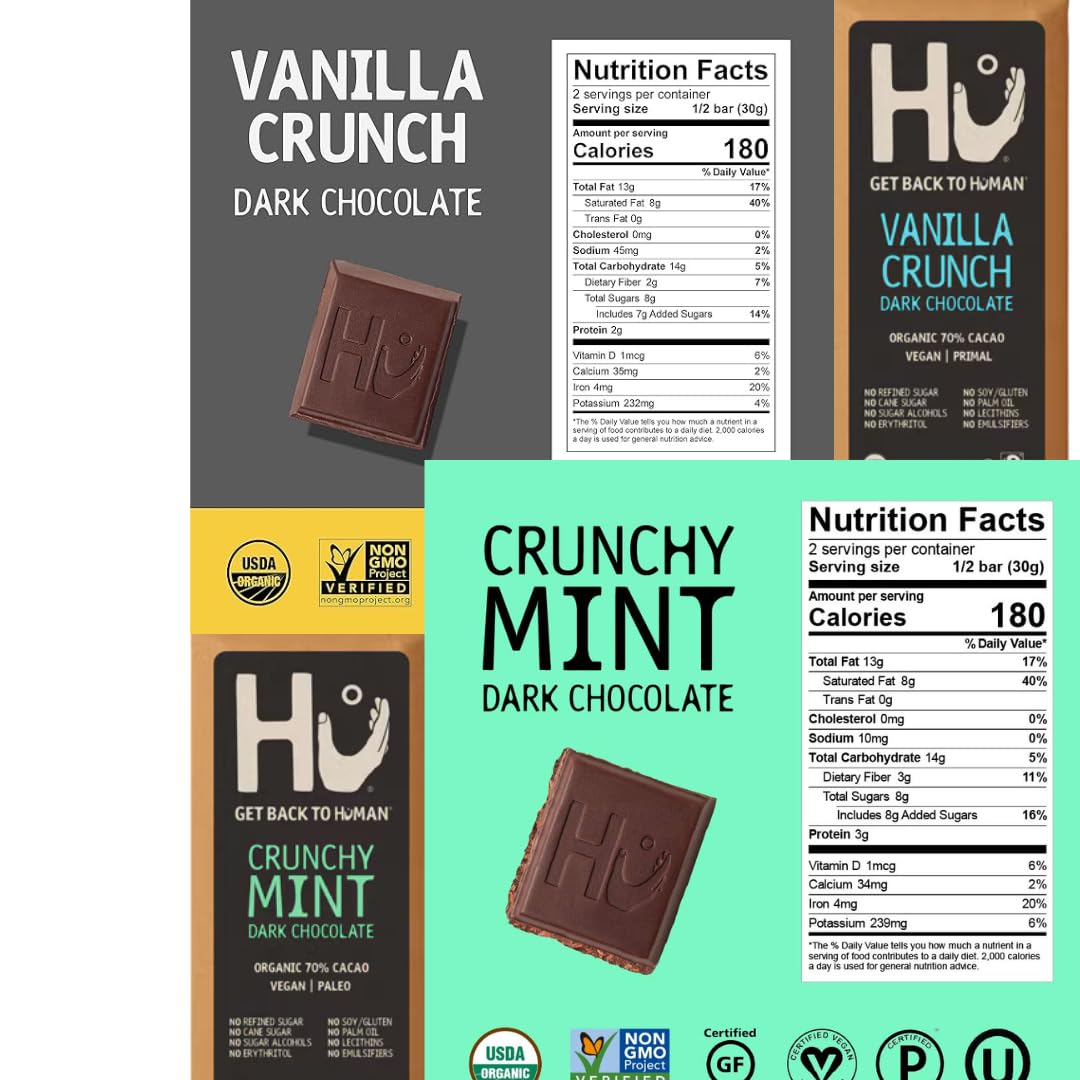 HU Dark Chocolate Bars Variety Pack of 8