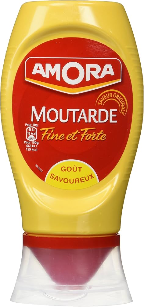 Amora Strong Dijon Mustard in Squeeze Bottle – 265g, Pack of 2