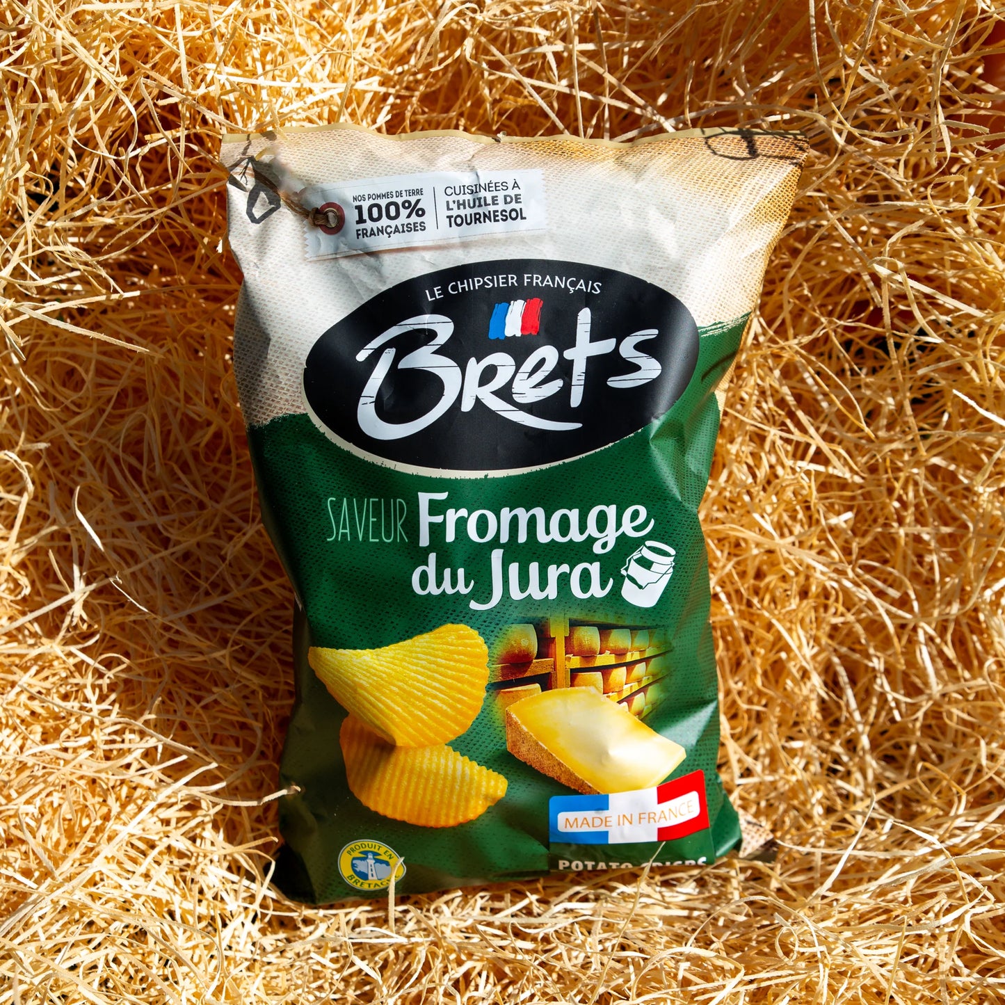 Brets French Jura Cheese Potato Chips, 4.4 oz, Pack of 3