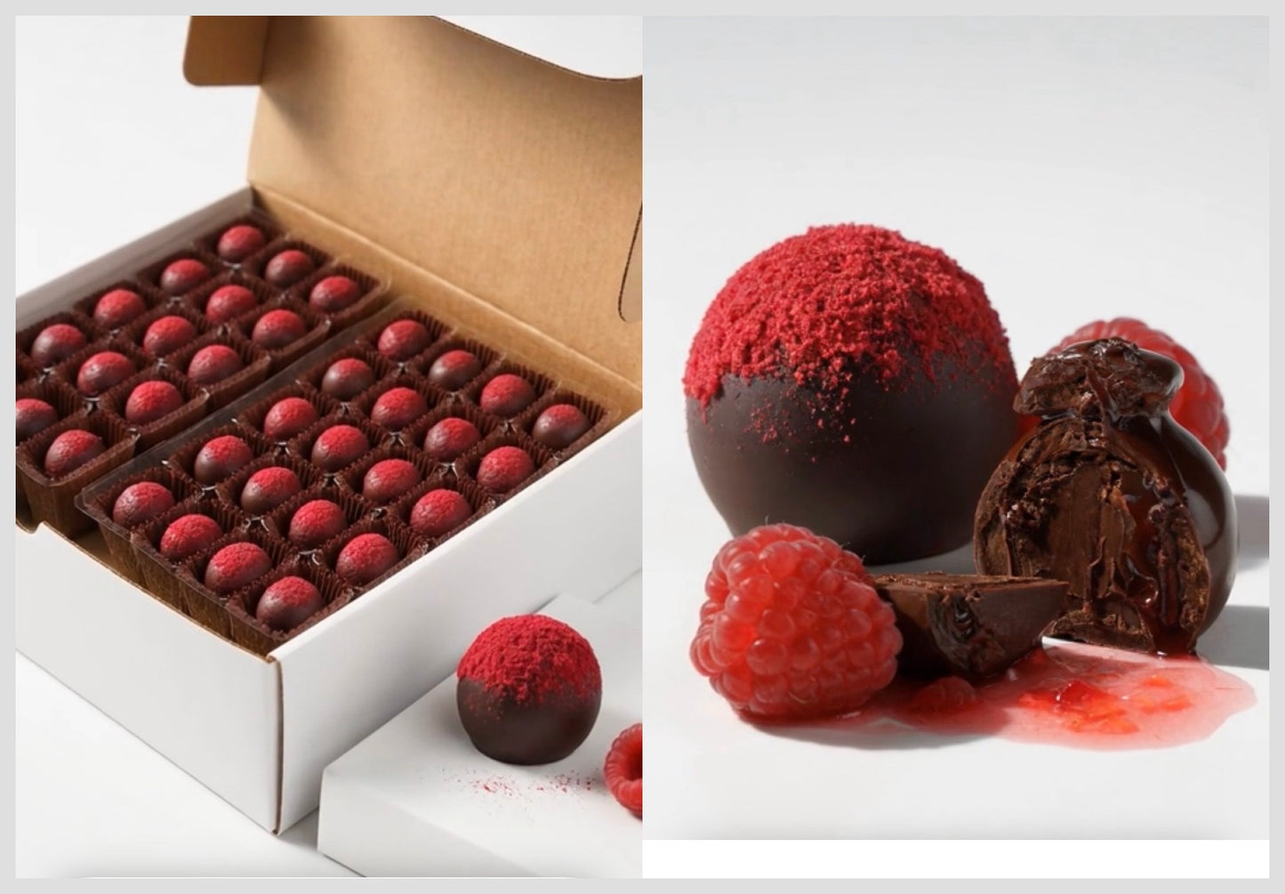 Vosges Haut-Chocolat, Dark Chocolate Red Raspberry Truffle Set, 72% Cacao – 96 Pieces