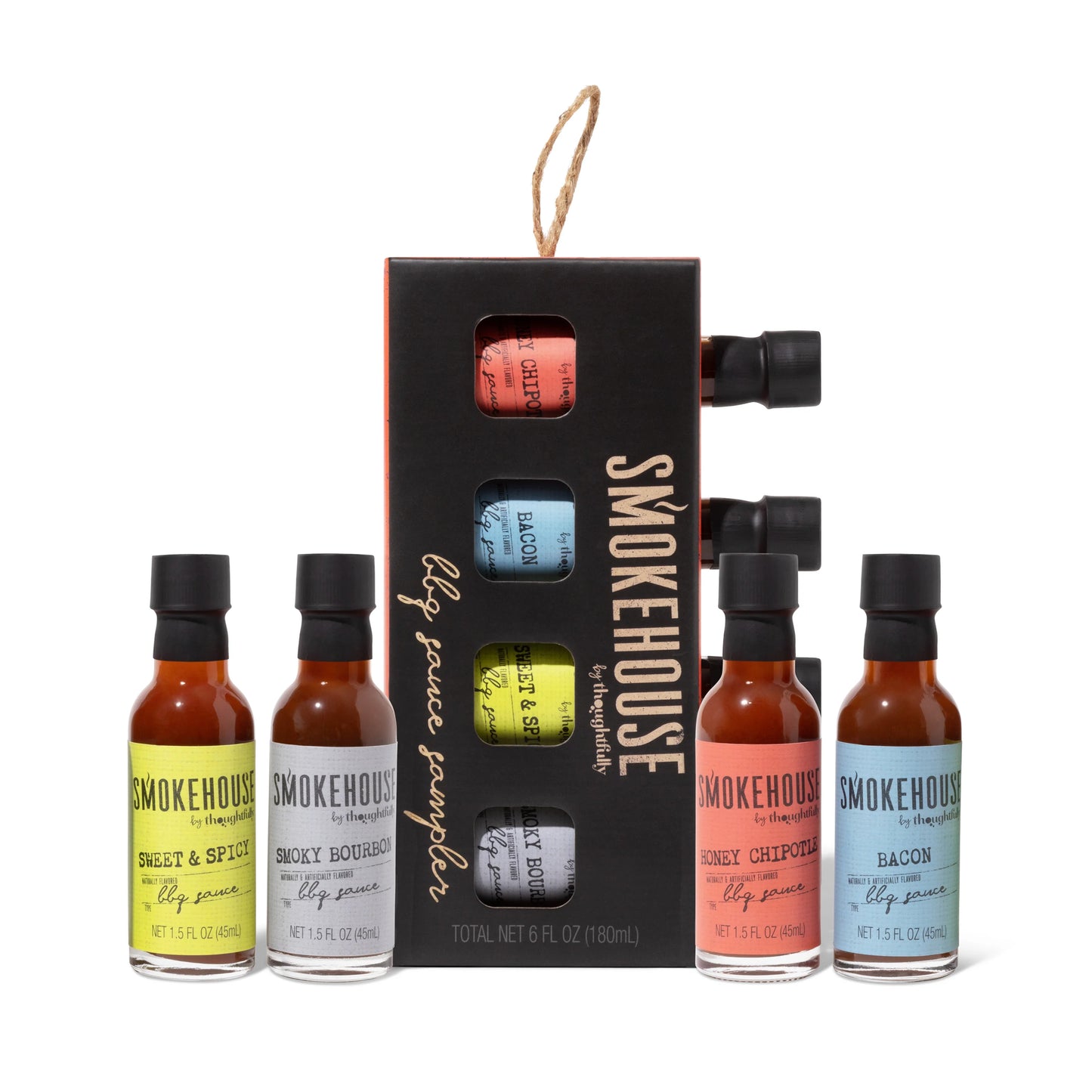 Smokehouse by Thoughtfully BBQ Sauce Sampler Variety Gift Set – 4 Gourmet Flavors (Vegan)