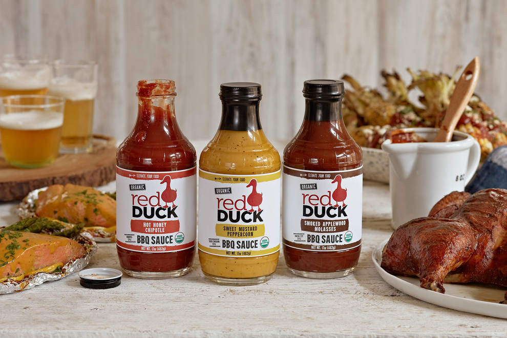 Red Duck Smoked Applewood Molasses Organic BBQ Sauce, 17 oz