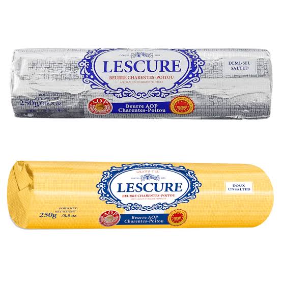Lescure Unsalted Butter AOP, Product of France, 8.8 oz