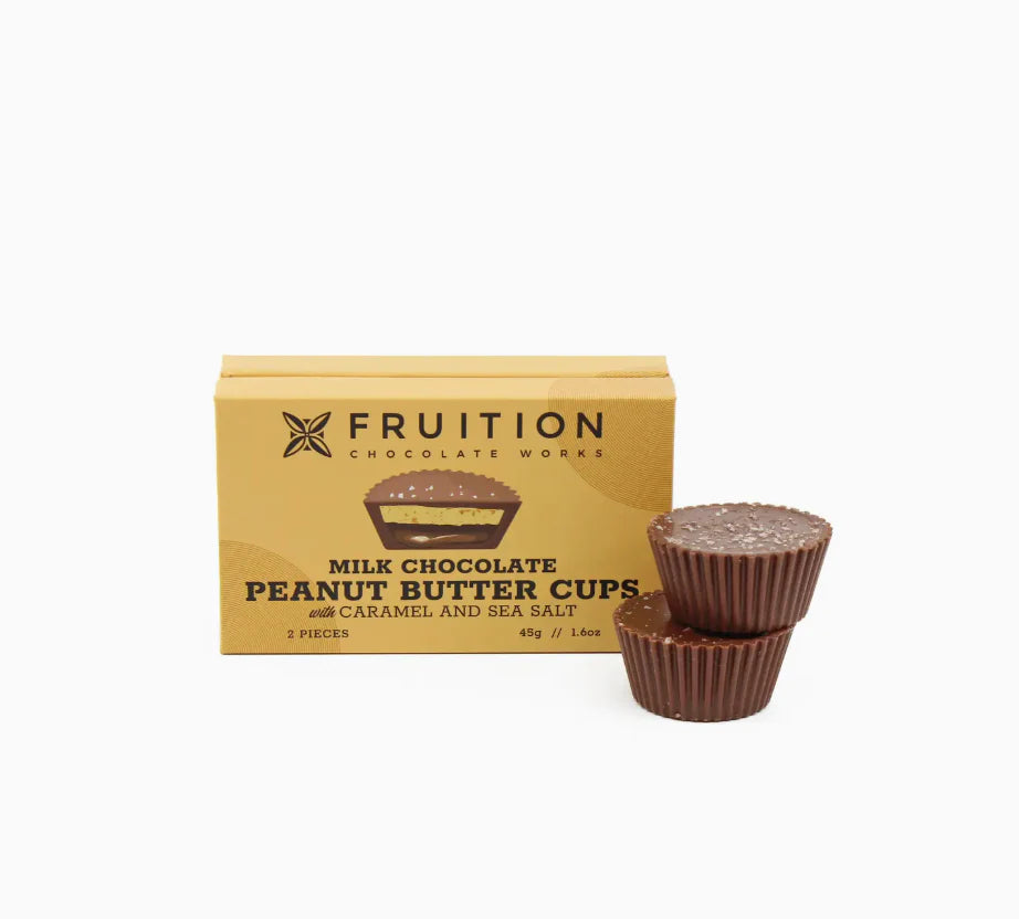 Fruition Milk Chocolate Peanut Butter Cups with Caramel & Sea Salt – 45g