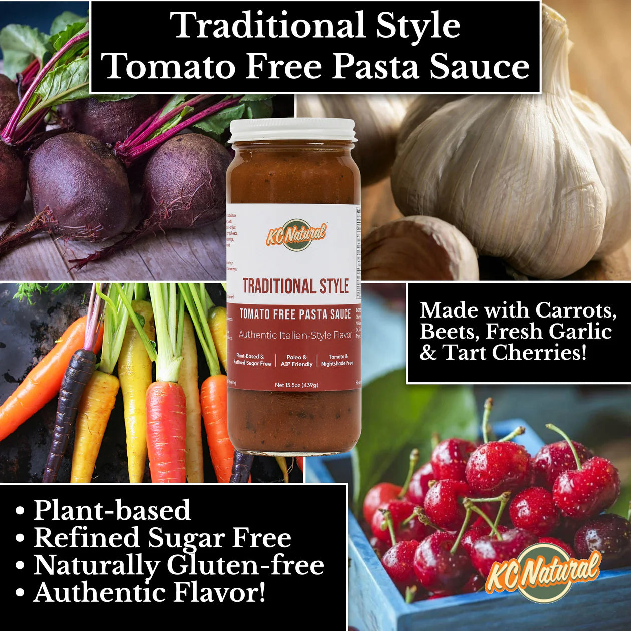 KC Natural Traditional Style, Tomato-Free Pasta Sauce (15.5 oz)
