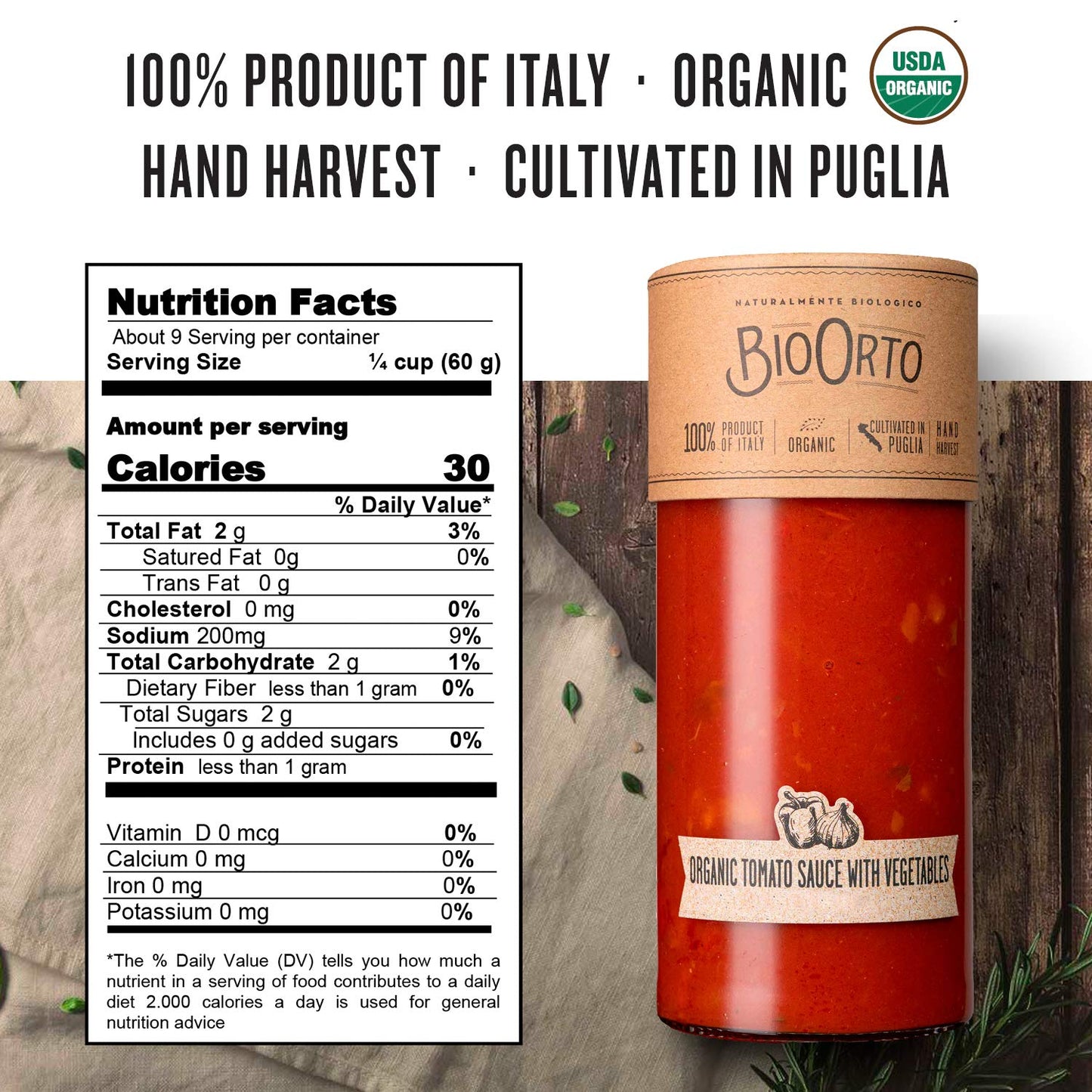 Bio Orto Organic Ortolana Vegetable Sauce, 350g (12.3 oz)