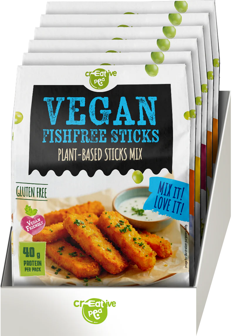 Fish Sticks Pea Protein Mix - Vegan, Gluten-Free & Soy-Free Fish Mix - Pack of 8