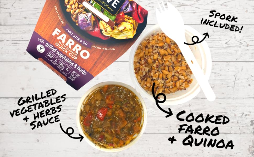 Kitchen & Love Cooked Farro, Grilled Eggplant, Zucchini, Artichokes & Herbs, Pack of 6
