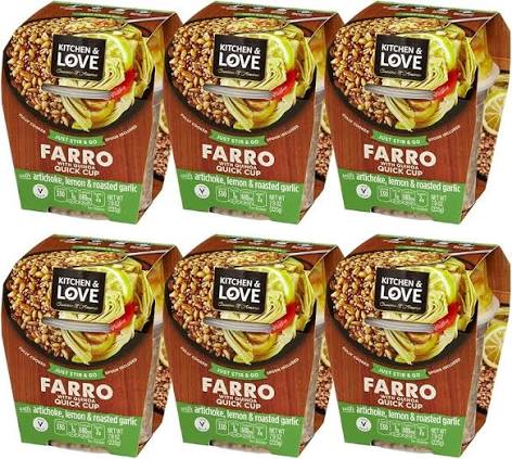 Kitchen & Love Cooked Farro, Artichoke Lemon & Roasted Garlic, Pack of 6