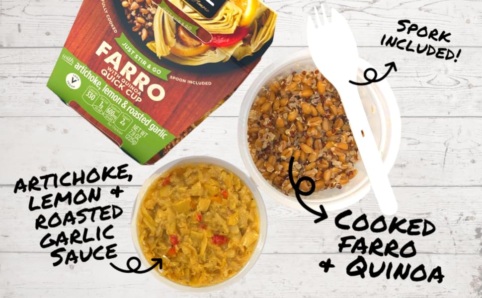 Kitchen & Love Cooked Farro, Artichoke Lemon & Roasted Garlic, Pack of 6