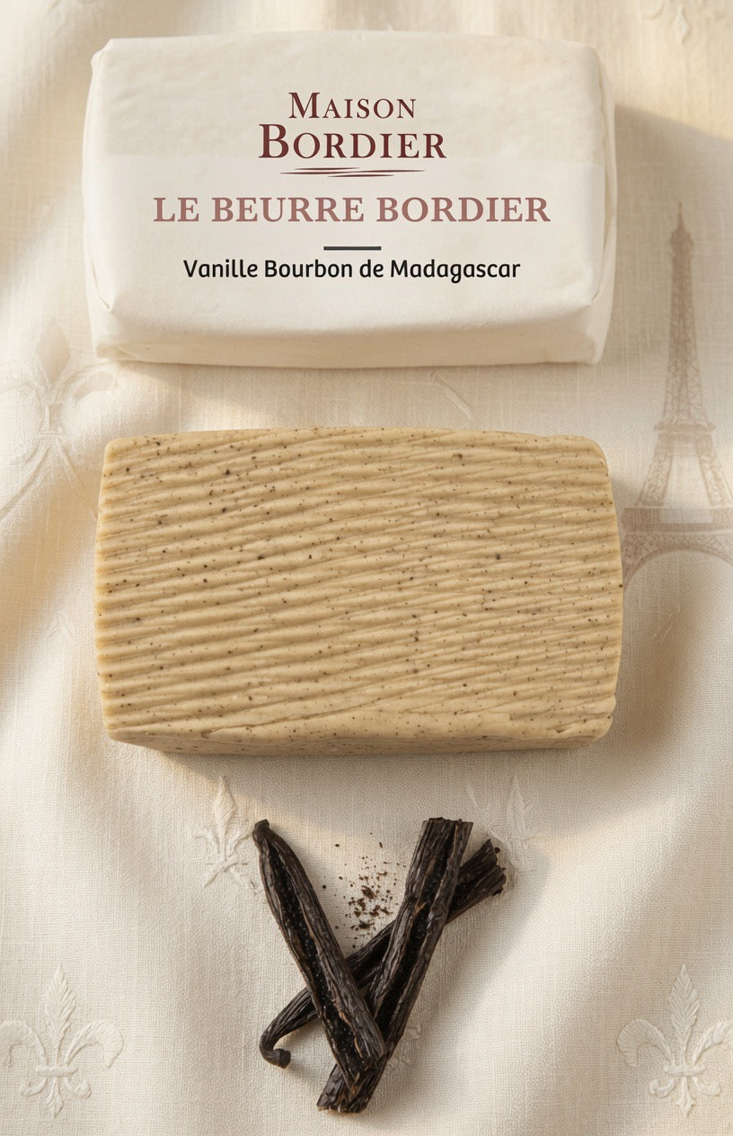 Maison Bordier Churned Bourbon de Madagascar Vanilla Butter - 4.4 oz | Hand-made, Grass Fed | Imported from France