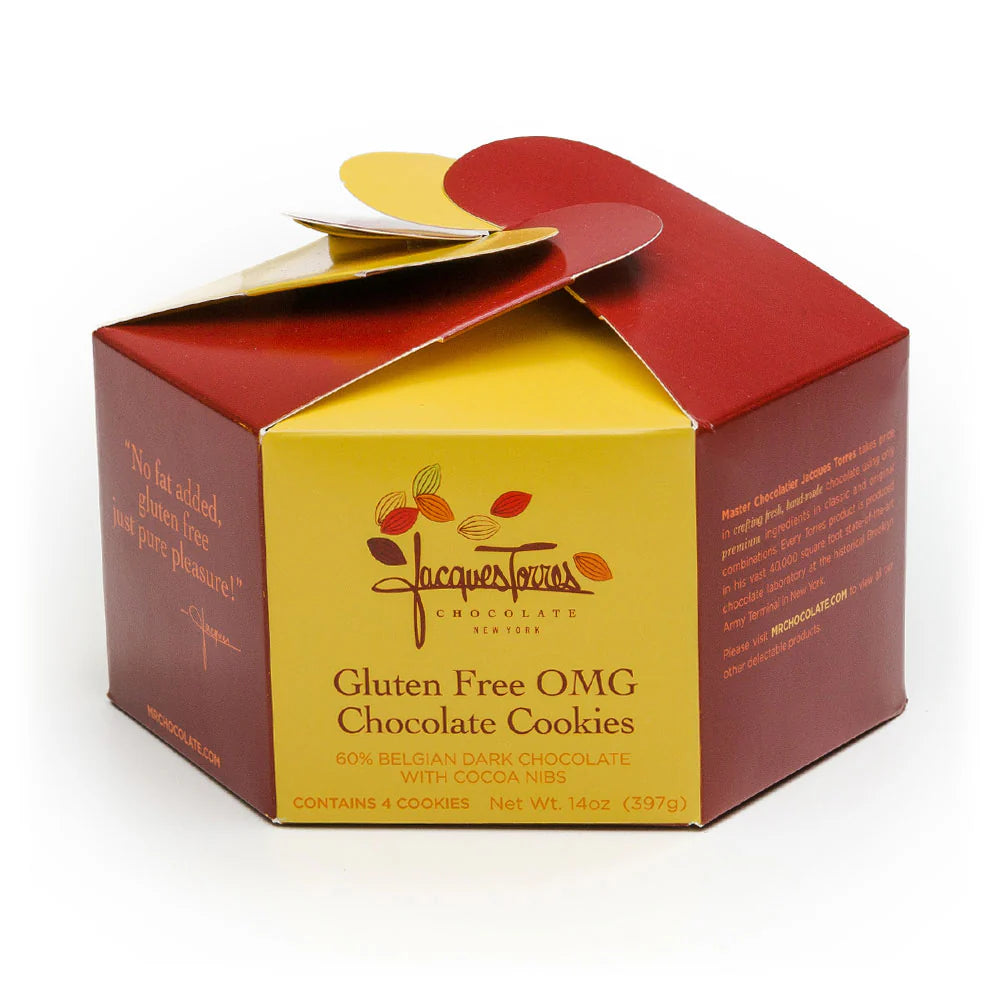 Jacques Torres Gluten Free OMG Chocolate Cookies – 4 Cookies Per Box