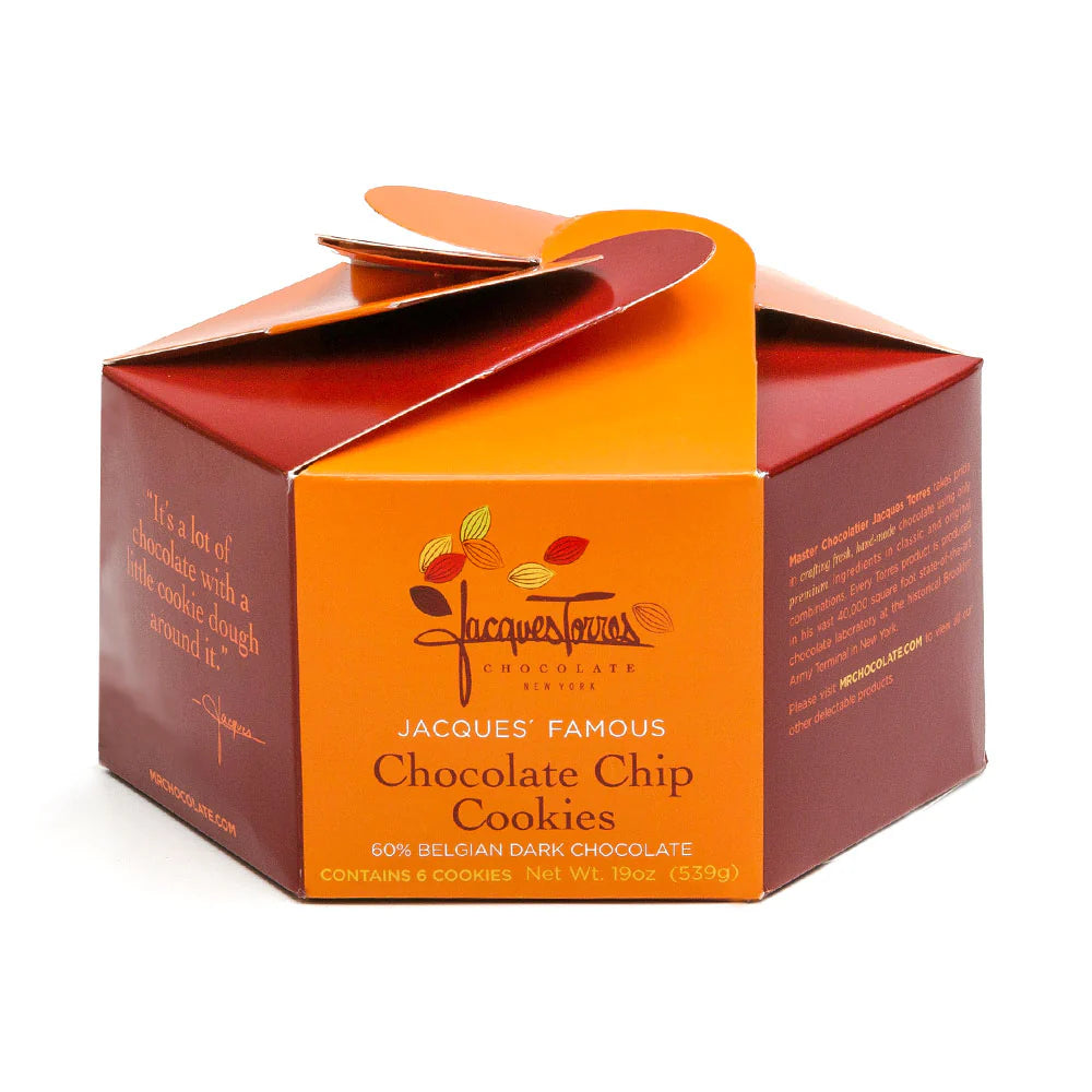 Jacque Torres Famous Chocolate Chip Cookies, Pack of 6