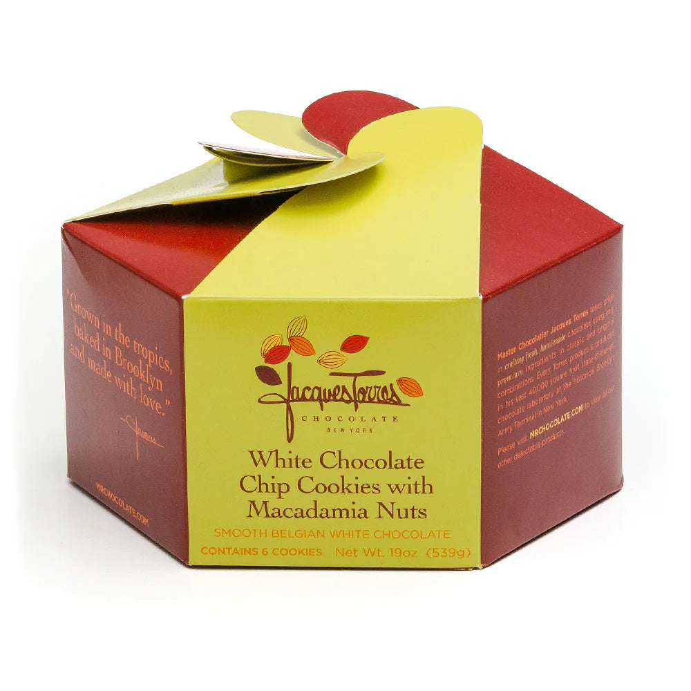 Jacque Torres White Chocolate Chip Cookies with Macadamia Nuts, Pack of 6