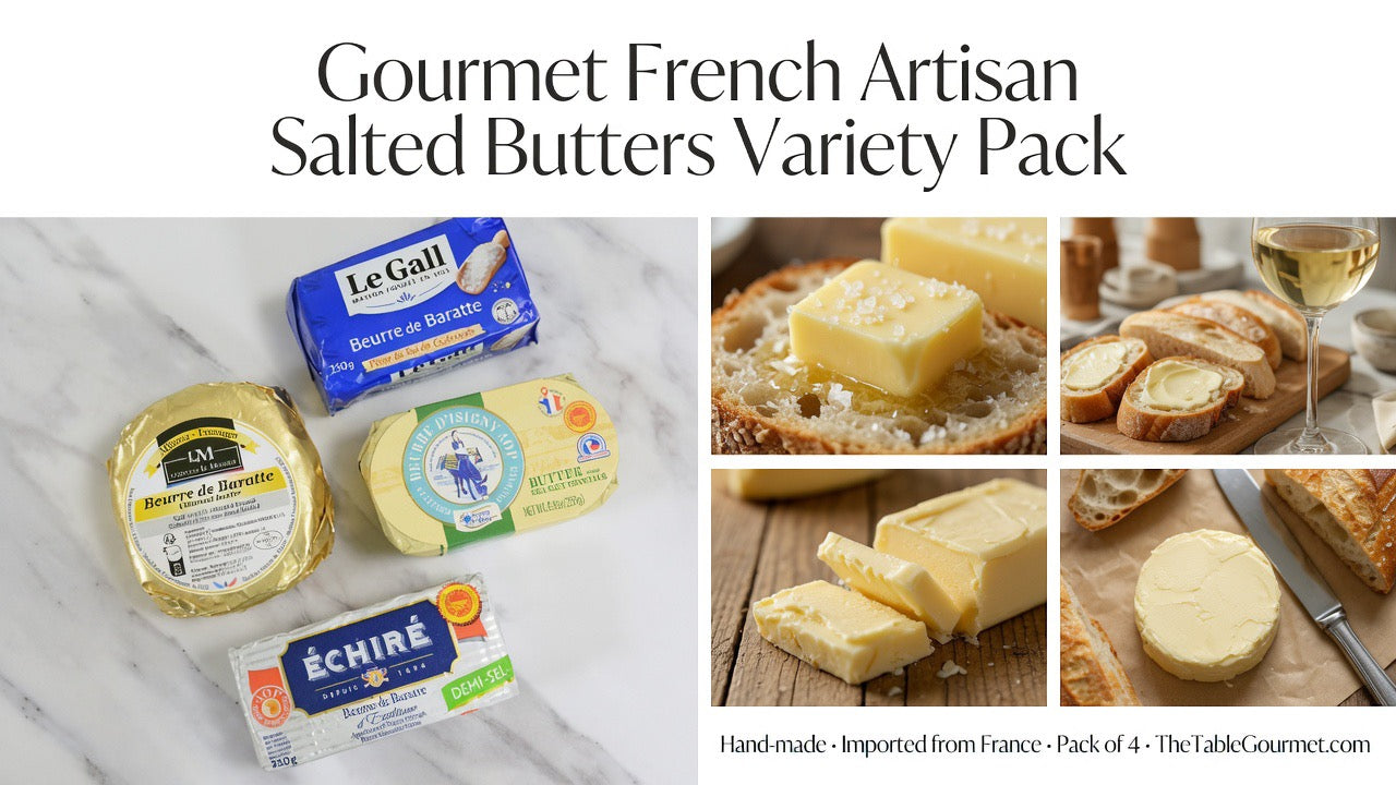 Gourmet French Artisan Salted Butters Variety Pack, Hand-made - Imported from France - Pack of 4