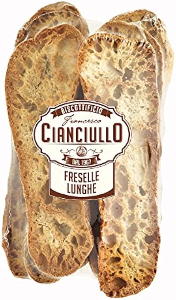 Cianciullo Apulian Freselle – Traditional Long Italian Twice-Baked Crunchy Bread - Pack of 2