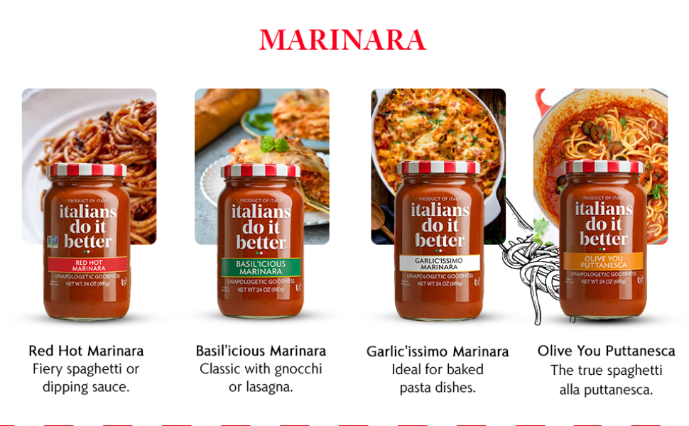 Italians Do It Better Marinara Pasta Sauce Variety Pack – 4 × 15 oz