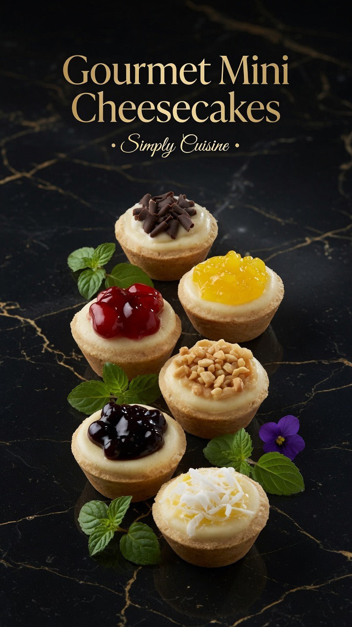 Gourmet Mini Assorted Cheesecakes – 300 Piece Bulk Case (10 x 30 ct Packs)