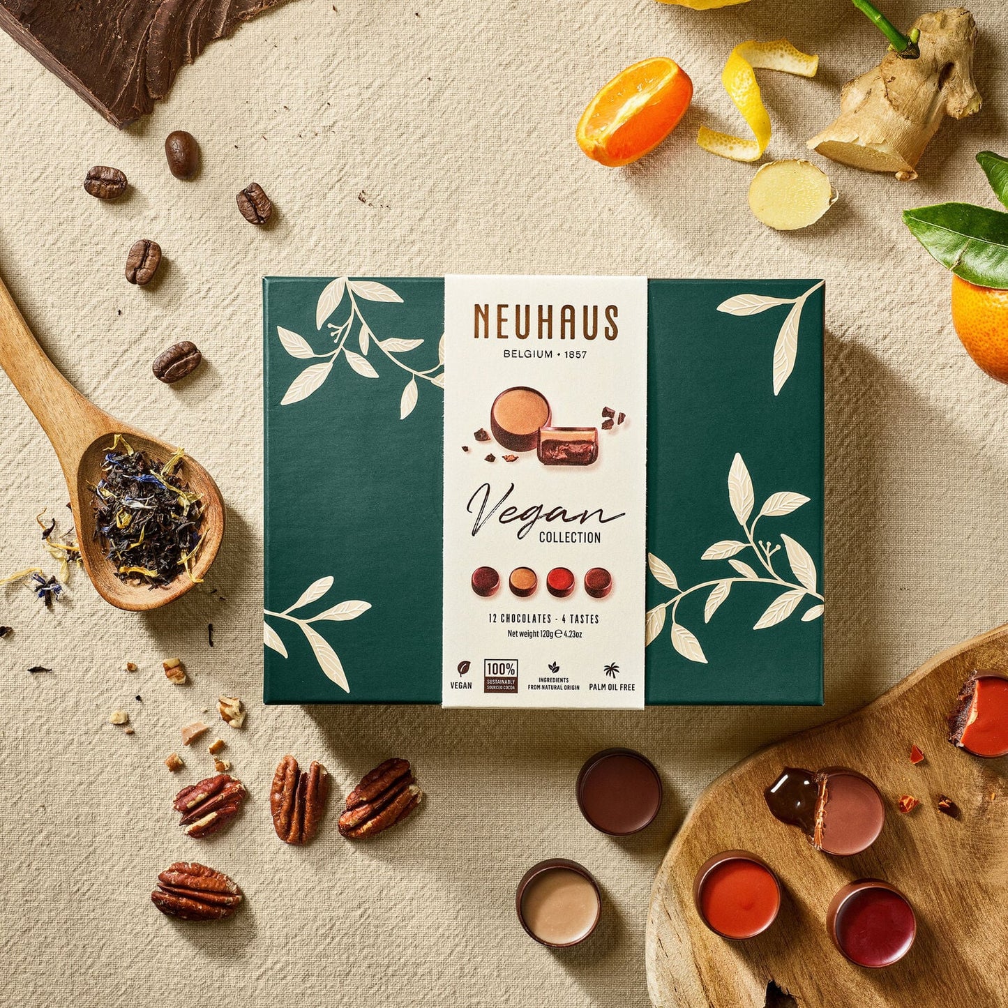 Neuhaus Vegan Belgian Dark Chocolate Collection — 120g, 12 Pralines