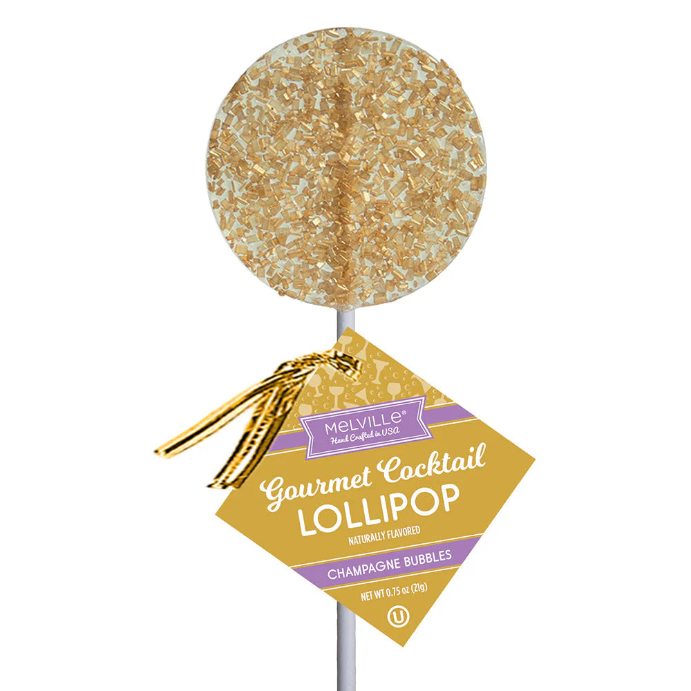 Champagne Bubbles Gourmet Cocktail Hard Candy Lollipops, Pack of 12