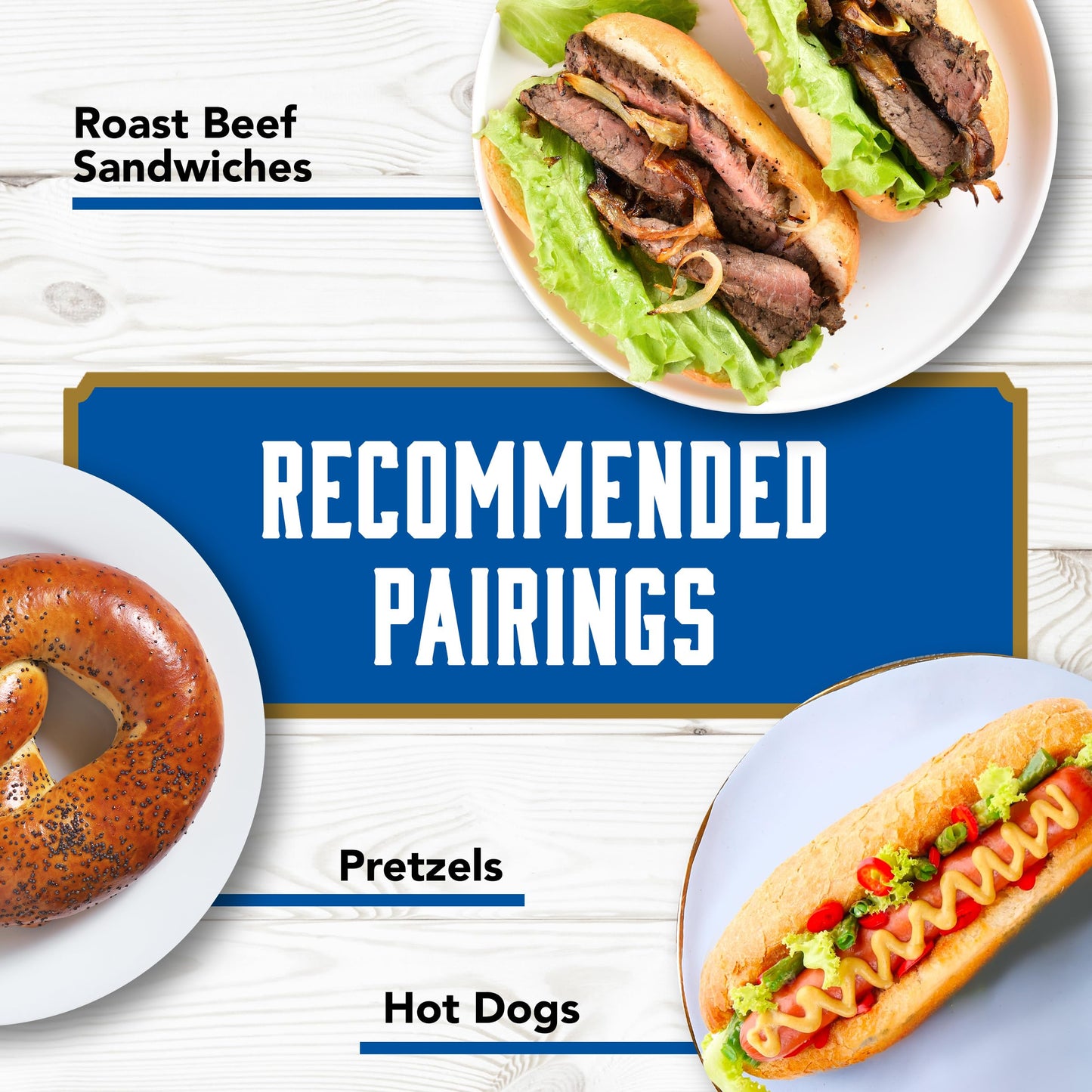 Beaver Condiments Variety Pack, Deli Horseradish, Deli Mustard and Classic Yellow Mustard - Pack of 3