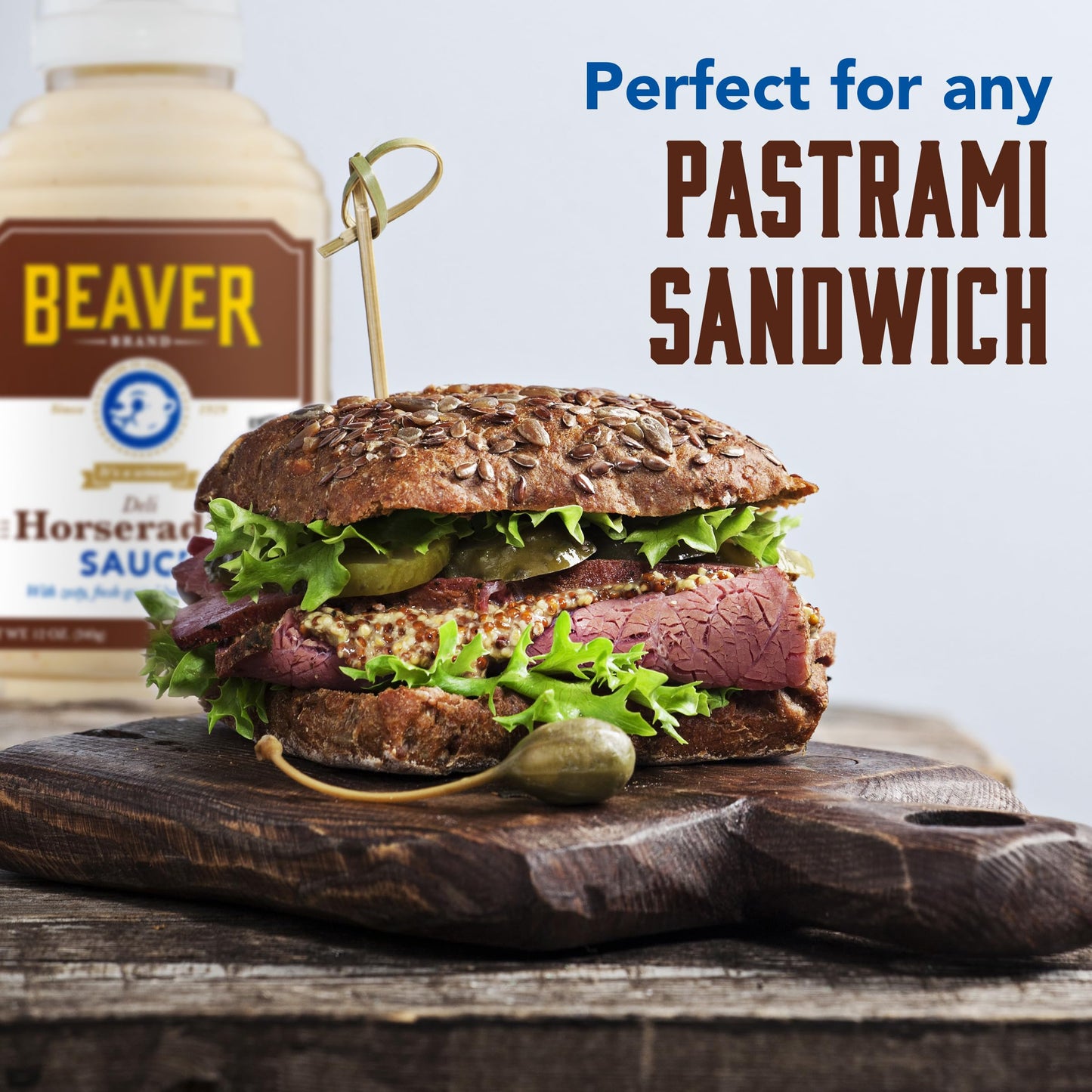 Beaver Condiments Variety Pack, Deli Horseradish, Deli Mustard and Classic Yellow Mustard - Pack of 3