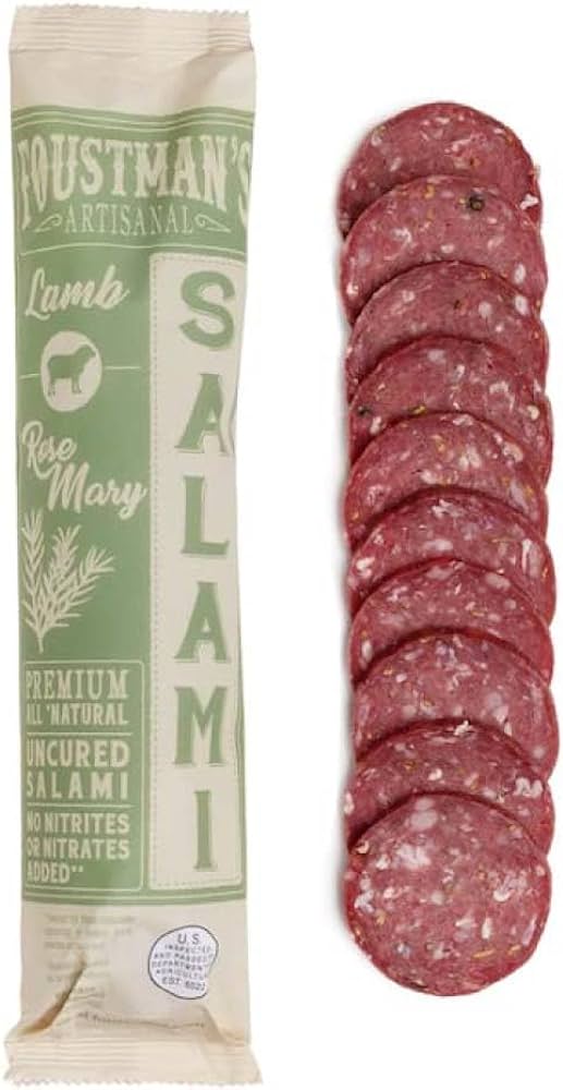 Foustman's Salami Rosemary Lamb Artisanal, Nitrate-Free, Naturally Cured, Gluten-Free, Dairy-Free, No Pork - 8 oz Sticks