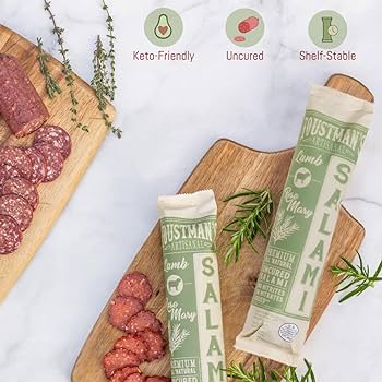 Foustman's Salami Rosemary Lamb Artisanal, Nitrate-Free, Naturally Cured, Gluten-Free, Dairy-Free, No Pork - 8 oz Sticks - Pack of 6