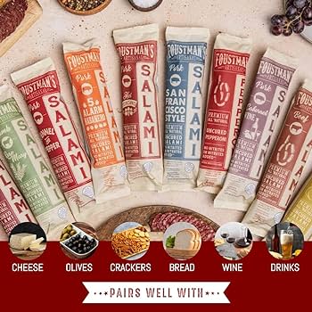 Foustman's Salami Rosemary Lamb Artisanal, Nitrate-Free, Naturally Cured, Gluten-Free, Dairy-Free, No Pork - 8 oz Sticks