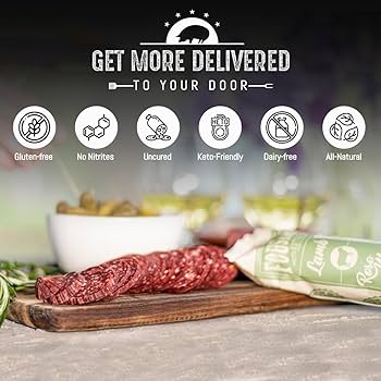 Foustman's Salami Rosemary Lamb Artisanal, Nitrate-Free, Naturally Cured, Gluten-Free, Dairy-Free, No Pork - 8 oz Sticks