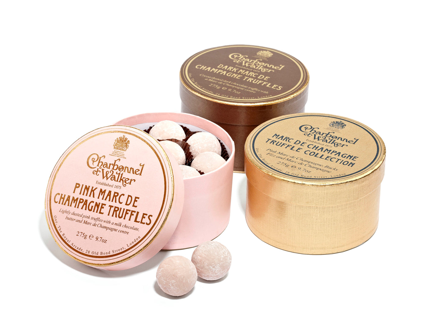 Charbonnel et Walker Dark, Milk & Pink Marc de Champagne Gift Set