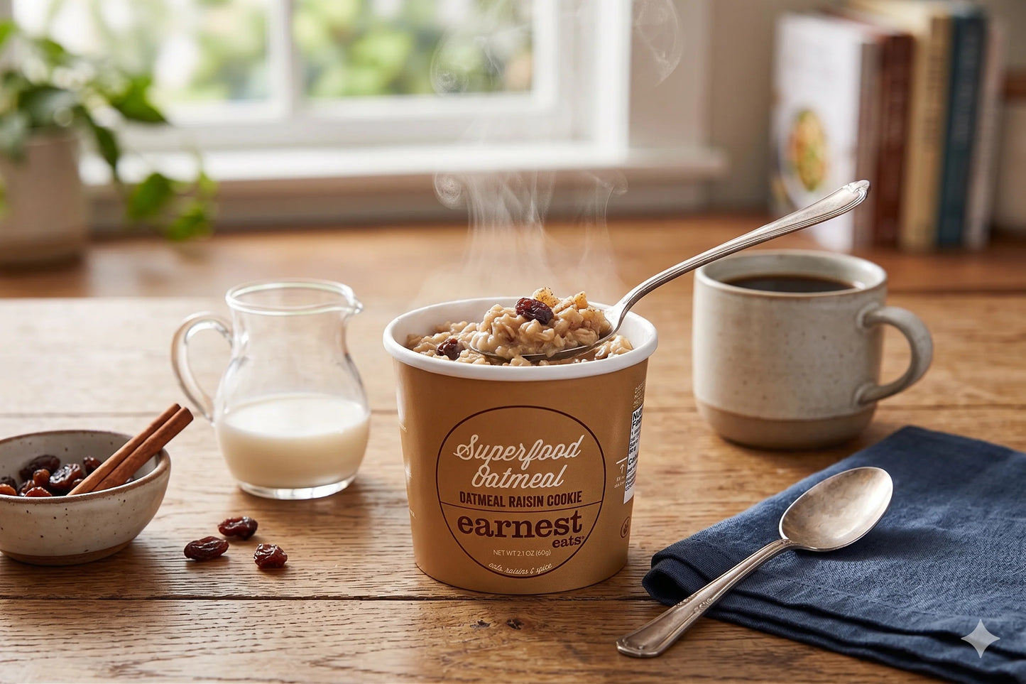 Earnest Eats Superfood Oatmeal Cups Variety Pack – Oatmeal Raisin Cookie & Dirty Chai