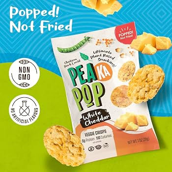 PeaKaPop Chickpea Veggie Chips Variety Pack – Vegan, 1 oz Bags (15-Pack)