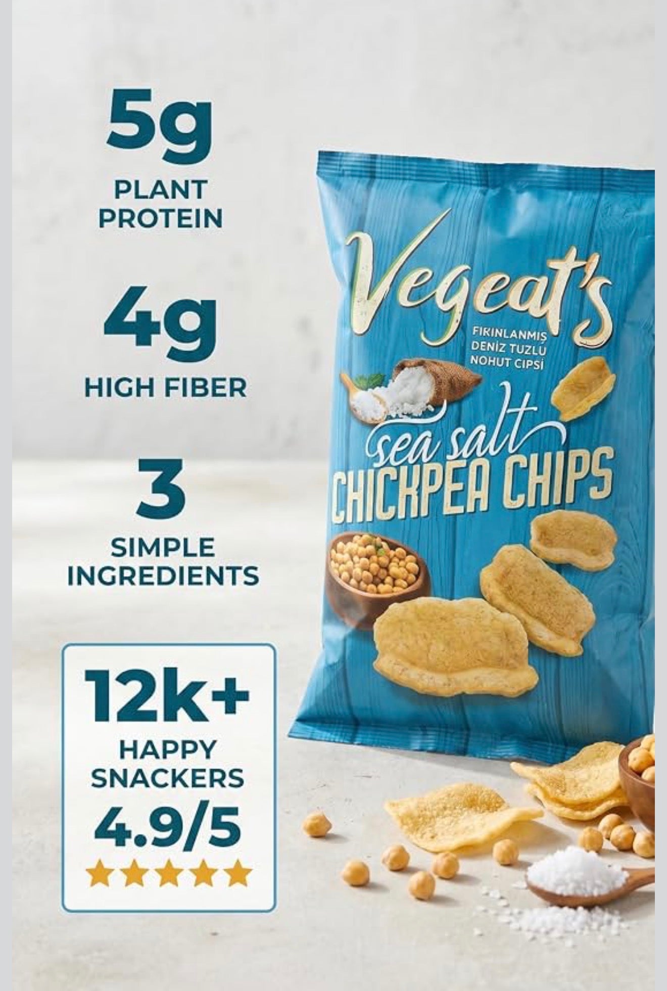 Vegeats Protein Snacks Variety Pack – Chickpea Chips, Lentil Chips & Protein Pops