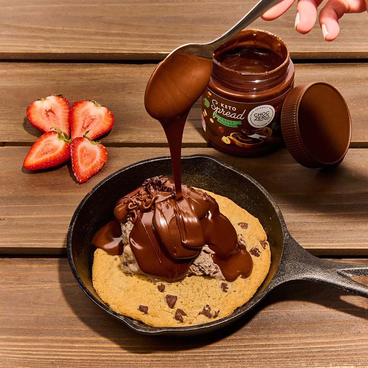 Vegan Dark Chocolate Cocoa Hazelnut Spread by ChocZero - Keto Friendly, Sugar Free Dessert and Keto Bread Topping - Low Carb Chocolate