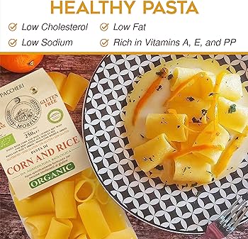 Morelli Paccheri Pasta - Organic, Large, Gluten-Free Pasta Made from Corn and Rice - Pack of 2