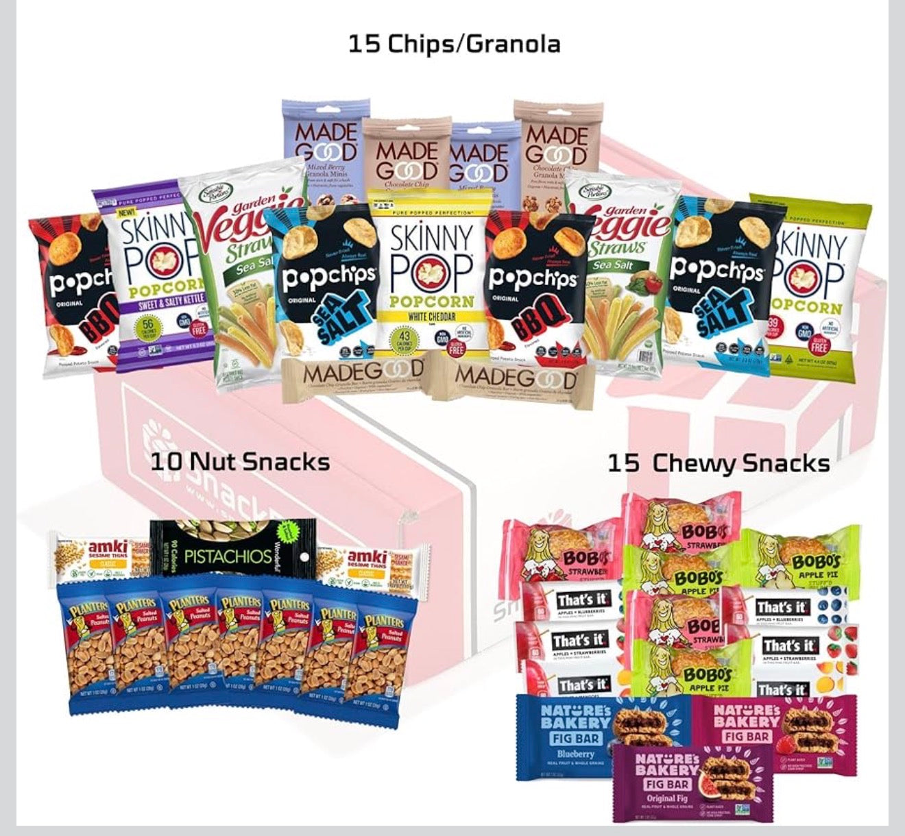 Vegan Snack Box Assortment Care Package Variety Pack, 40 Count