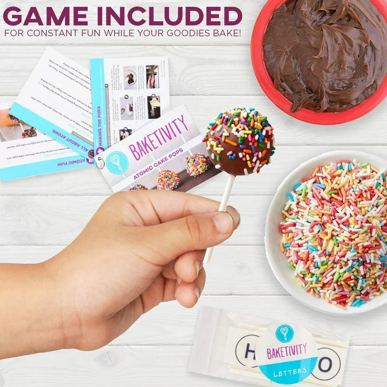 Baketivity DIY Cake Pop Baking Kit for Kids - PreMeasured Ingredients, Decorating Supplies