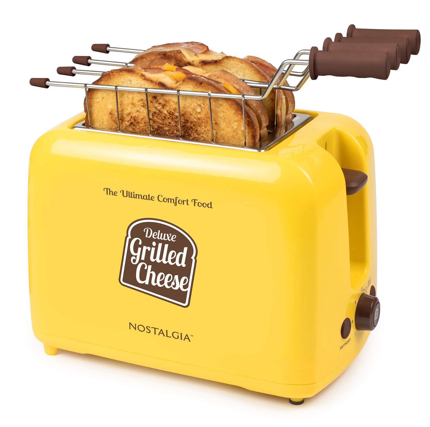 Nostalgia Deluxe Grilled Cheese Sandwich Toaster with Easy Clean Toasting Baskets