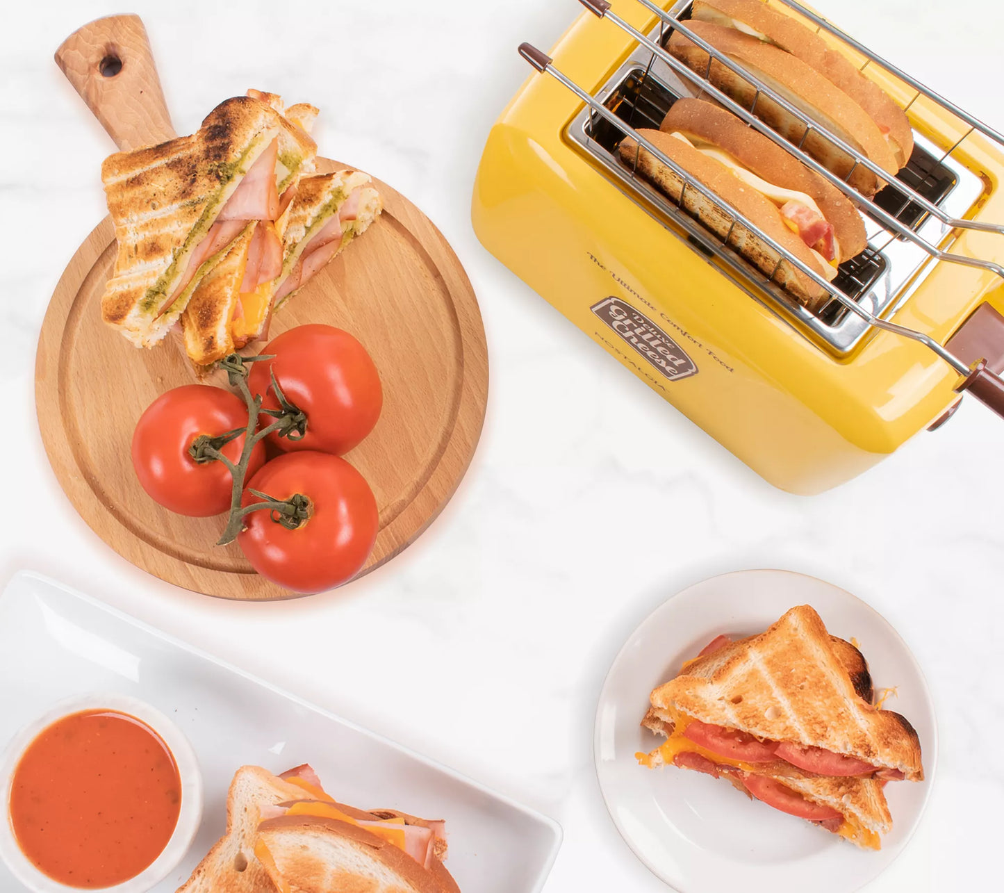 Nostalgia Deluxe Grilled Cheese Sandwich Toaster with Easy Clean Toasting Baskets