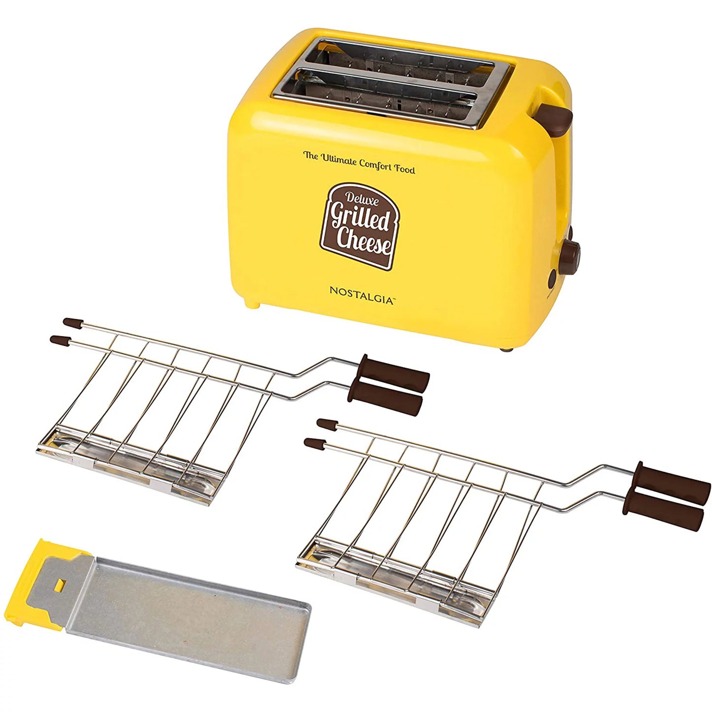Nostalgia Deluxe Grilled Cheese Sandwich Toaster with Easy Clean Toasting Baskets